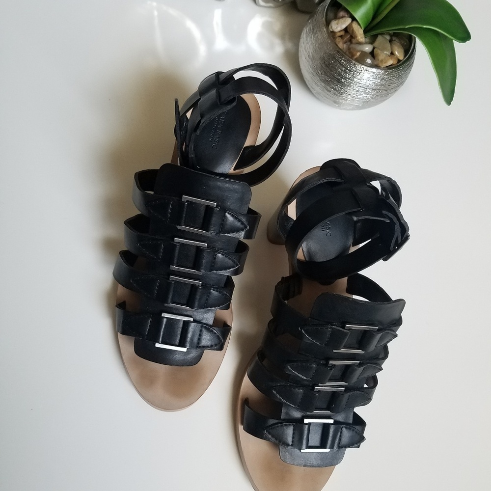 Zara Basic Collection Sandals Metallic Heels - image 5